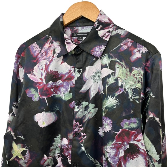 Men’s Garden Floral Button Front Shirt by INC International Concepts Medium - Picture 5 of 12